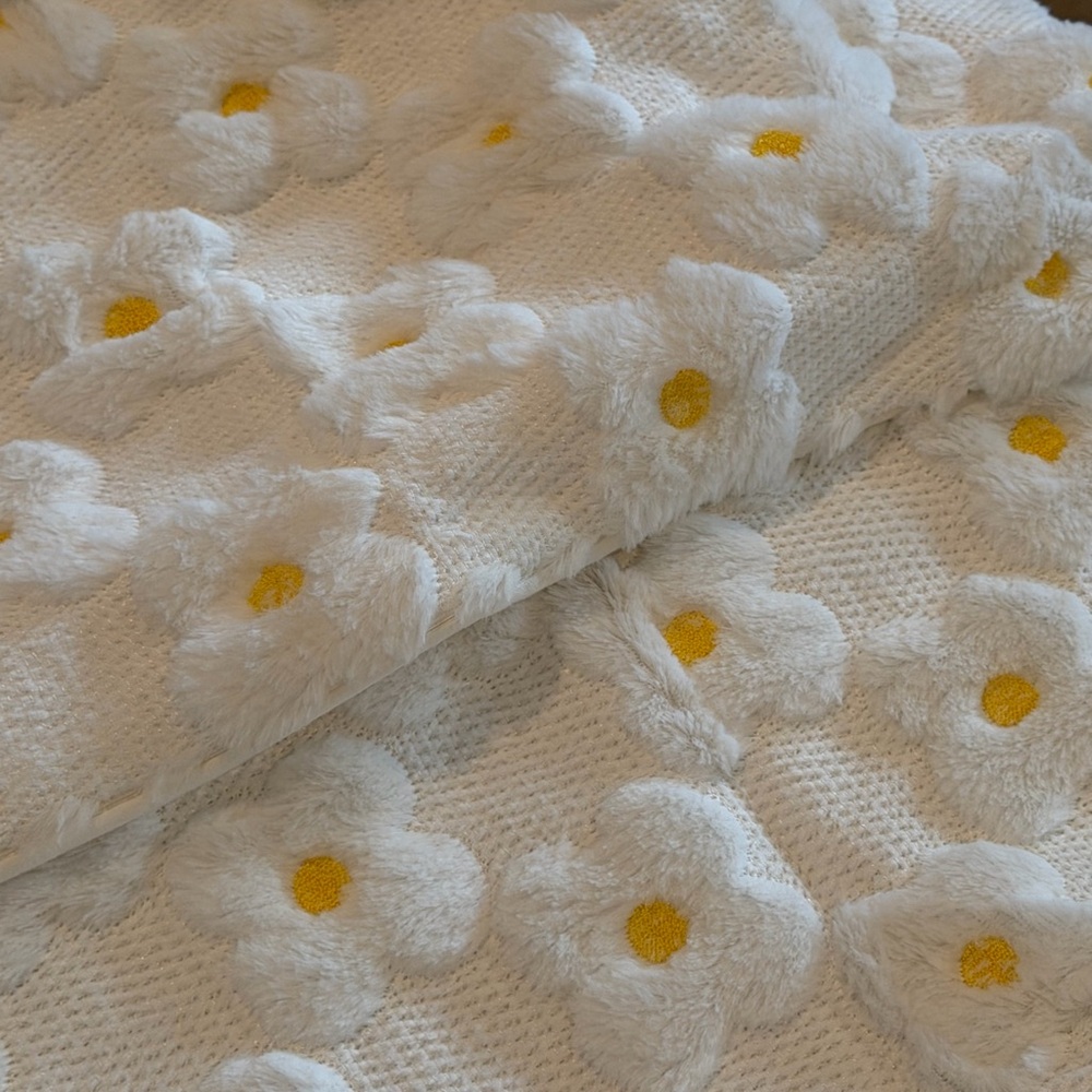 Elegant Floral Cream and Yellow Throw Blanket